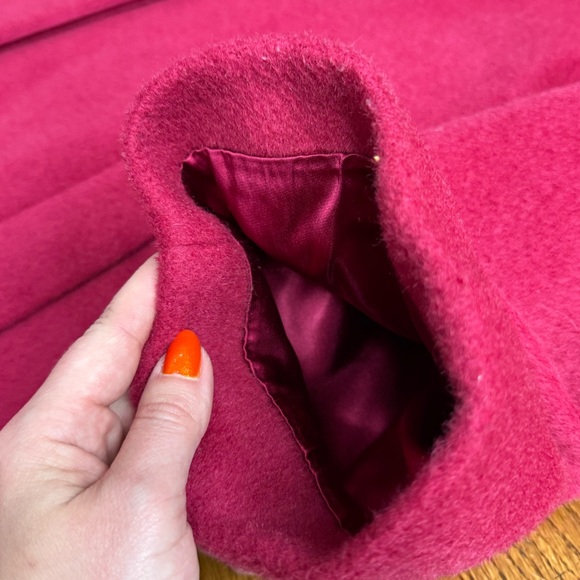 Vintage London Fog Magenta Heavy Wool Overcoat - Size 6 Reg - Picture 9 of 16